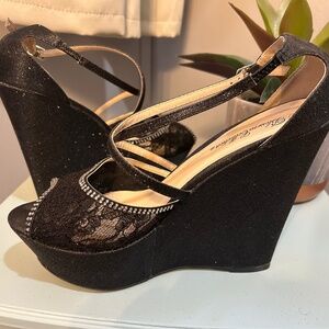Platform black heels